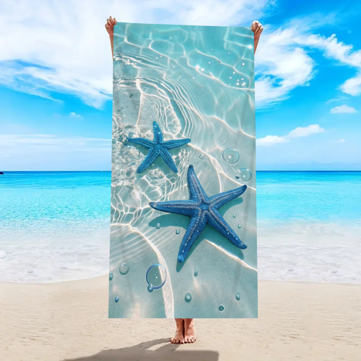 1pc Ocean element beach towel, - Outdoor Sports Center 리뷰 및 가격
