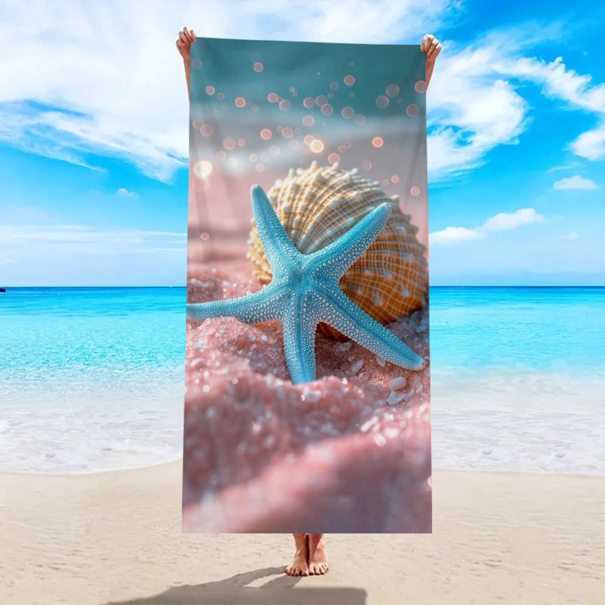1pc Ocean element beach towel, - Outdoor Sports Center 리뷰 및 가격
