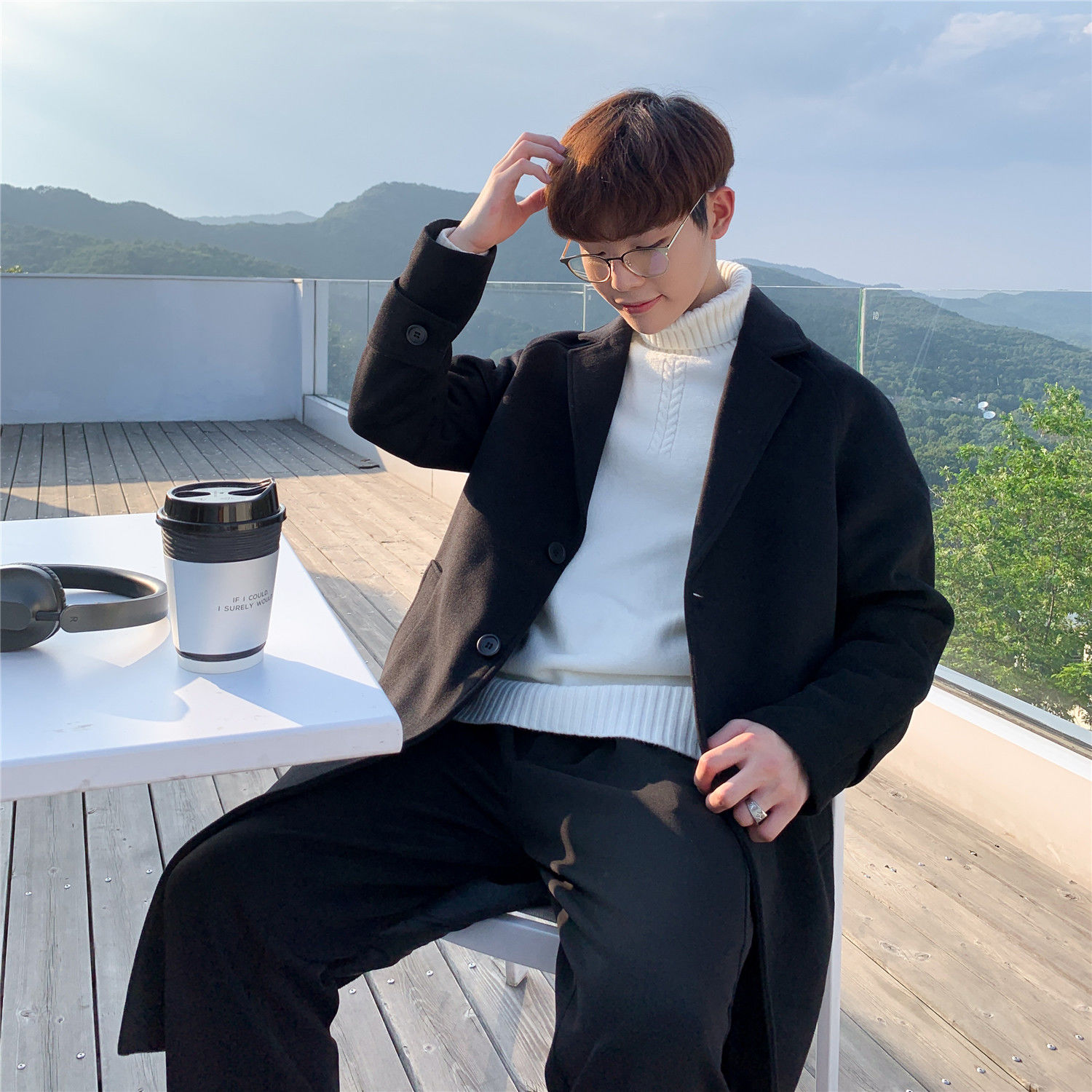 Wool Blend Coat Grey Mans Clim - Outdoor Sport Hobbies 리뷰 및 가격