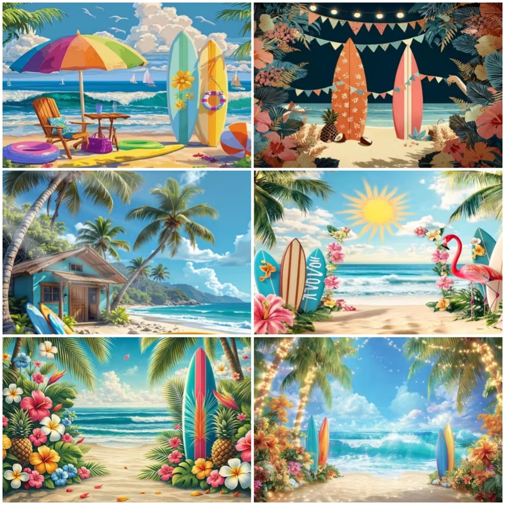 Summer Surfboard Theme Backdro - Outdoor Sport Background 리뷰 및 가격