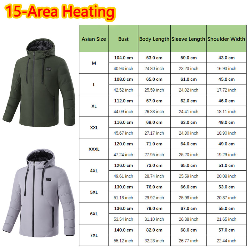 15 Area Heated Winter Hooded J - Outdoor Sport Jacket 리뷰 및 가격